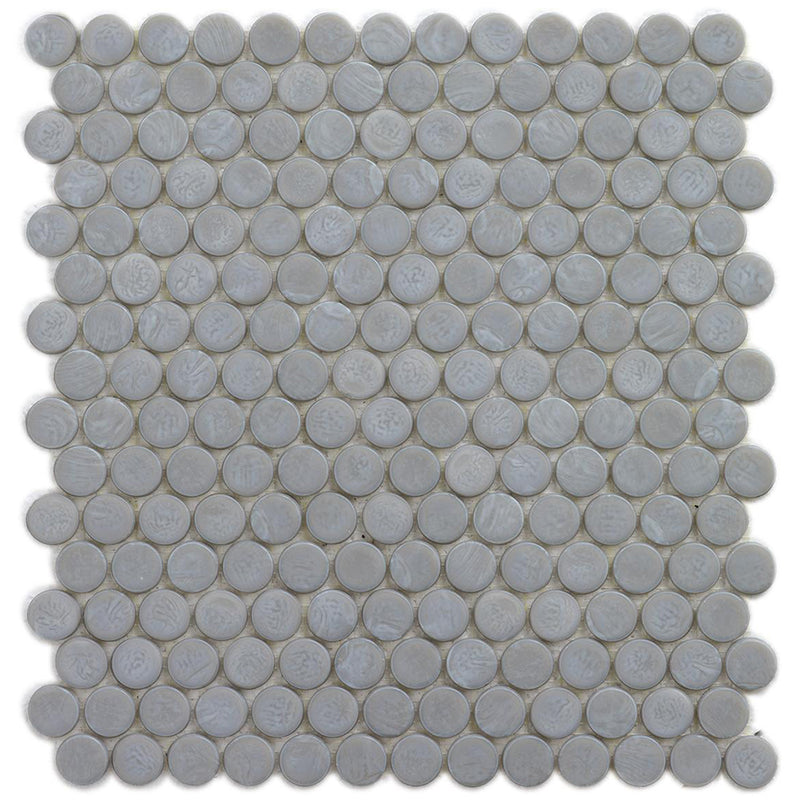 Slate Barrels, 6/8" Glass Penny Round Mosaic | Pool Tile by SICIS