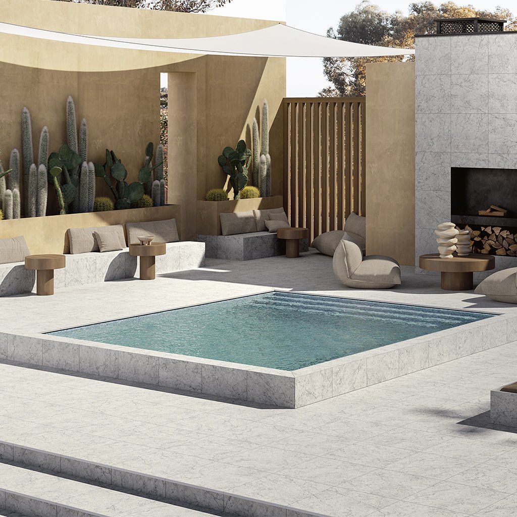 Naturale Carrara 24" x 24" 2CM | Outdoor Porcelain Pavers