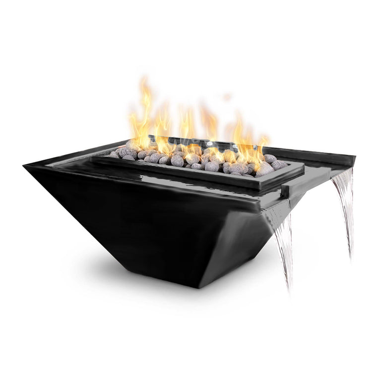 Nile 30" Fire and Water Bowl, Powder Coated Metal | The Outdoor Plus-Black