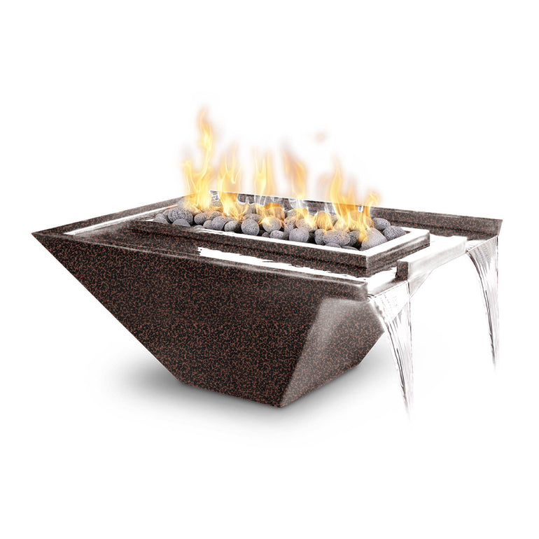 Nile 30" Fire and Water Bowl, Powder Coated Metal | The Outdoor Plus-Copper vein
