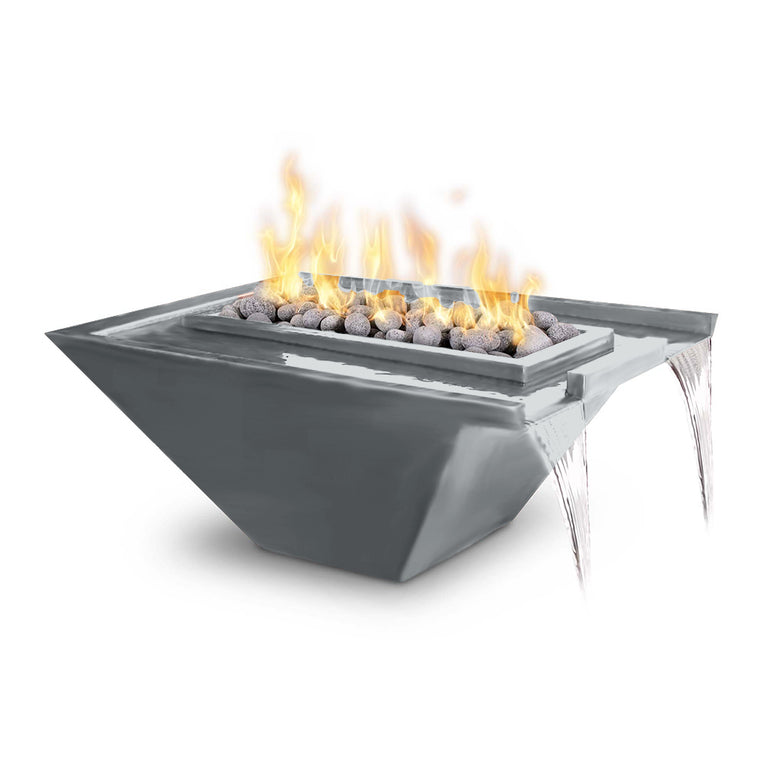 Nile 36" Fire and Water Bowl, Powder Coated Metal | The Outdoor Plus-GRAY