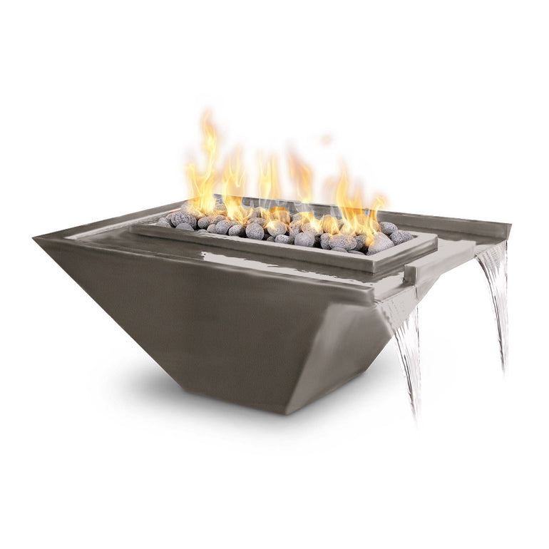 Nile 30" Fire and Water Bowl, Powder Coated Metal | The Outdoor Plus-Pewter
