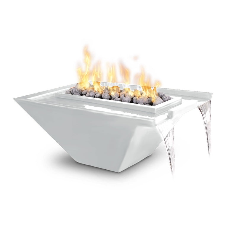 Nile 30" Fire and Water Bowl, Powder Coated Metal | The Outdoor Plus-White