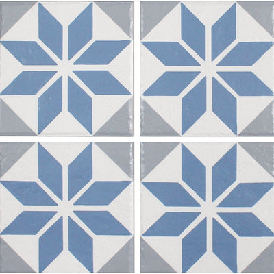 Aqua 6" x 6" Patterned Tile | OSEANCIAQUA6 | Porcelain Pool Tile by Tesoro Aquatica