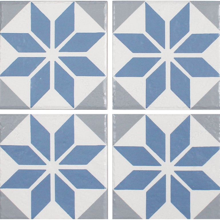 Aqua 6" x 6" Patterned Tile | OSEANCIAQUA6 | Porcelain Pool Tile by Tesoro Aquatica