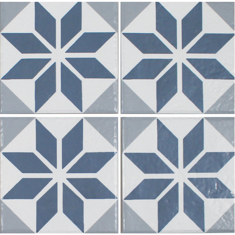 Azul 6" x 6" Patterned Tile | OSEANCIAZUL6A | Porcelain Pool Tile