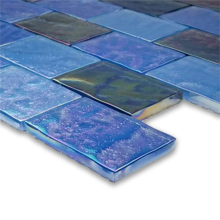 Dark Blue Blend, 2" x 3" | GC64872B13 | Glass Subway Tile