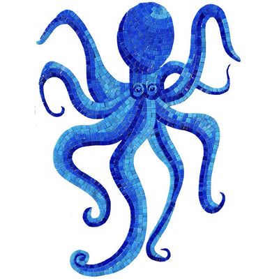 G-OCMB - Glass Octopus - Blue - Pool Mosaic