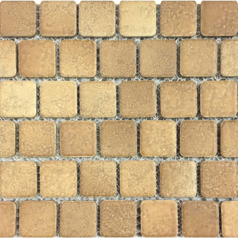 PAD-171 - Fawn Blend, 1" x 1" - Porcelain Pool Tile - Fujiwa
