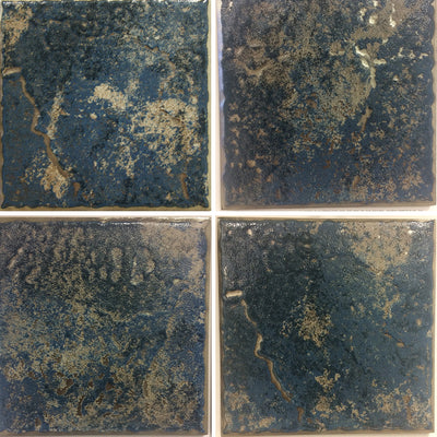PATINA-6 - Tahoe Blue, 6" x 6" (4 pcs, 1 sqft) - Porcelain Pool Tile - Fujiwa
