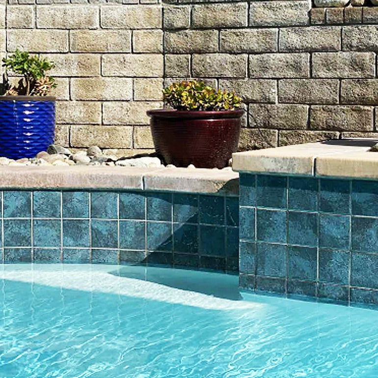 Caribbean Blue, 6" x 6" Porcelain Tile | PATINA-7 | Fujiwa Pool Tile\