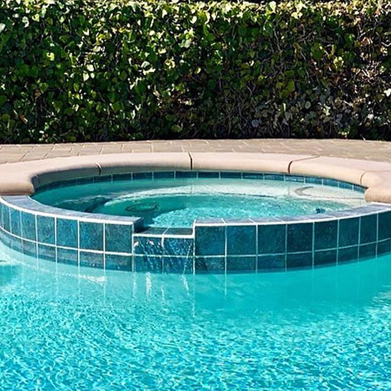 Caribbean Blue, 6" x 6" Porcelain Tile | PATINA-7 | Fujiwa Pool Tile