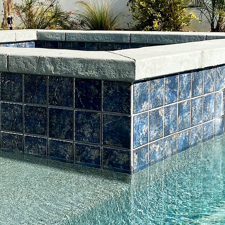 Tahoe Blue, 6" x 6" Porcelain Tile | PATINA-6 | Fujiwa Pool Tile
