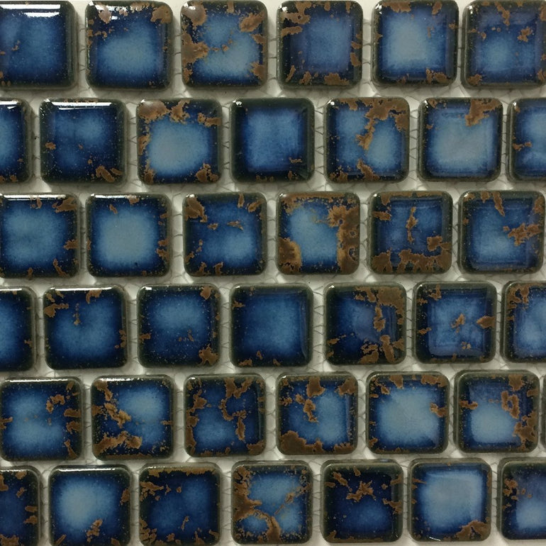 PEB-139 - Terra Blue, 1" x 1" - Porcelain Pool Tile - Fujiwa