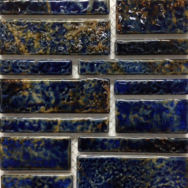 PILOS-404 - Summer Blue, Random Block - Porcelain Pool Tile - Fujiwa
