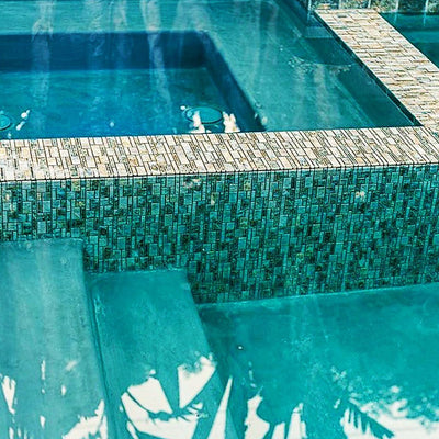 Satin Pearl, Random Block | PILOS-406 | Fujiwa Porcelain Pool Tile