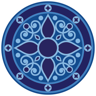 PORC-BM123-36	Blue Medallion	| Custom Mosaics Pool Mosaic