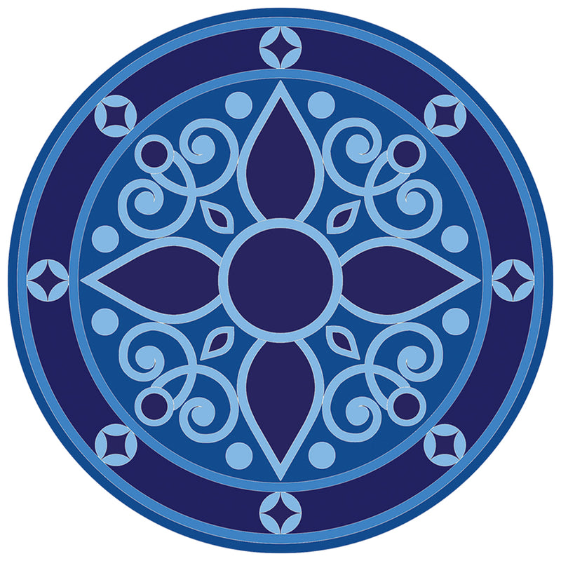 PORC-BM123-36	Blue Medallion	| Custom Mosaics Pool Mosaic