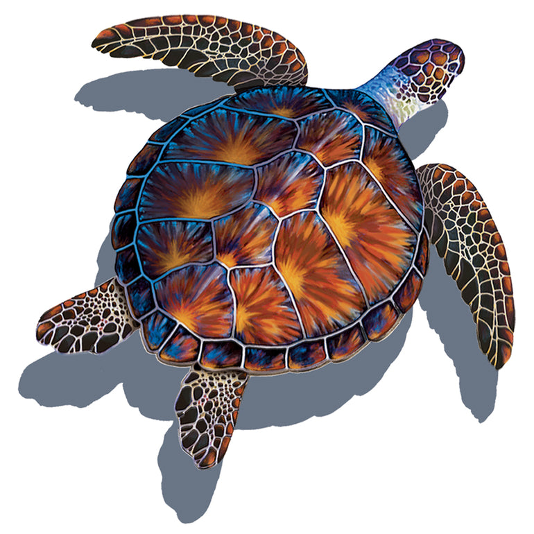 PORC-BT10-10/SH Brown Turtle w/Shadow Custom Mosaics