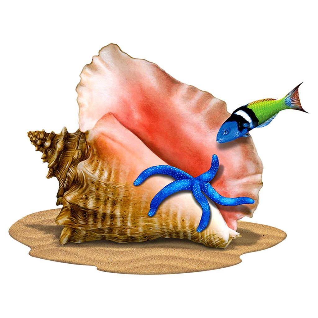 Conch with Critters Pool Mosaic | Mosaic Tiles for Pools