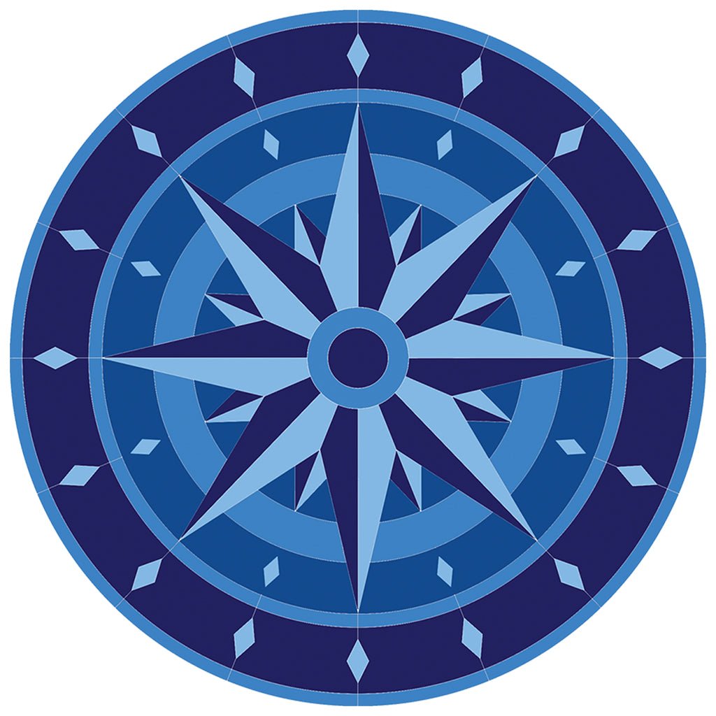 PORC-CM121-36	Compass Medallion	| Custom Mosaics Pool Mosaic