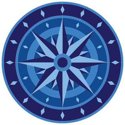 PORC-CM121-36	Compass Medallion	| Custom Mosaics Pool Mosaic