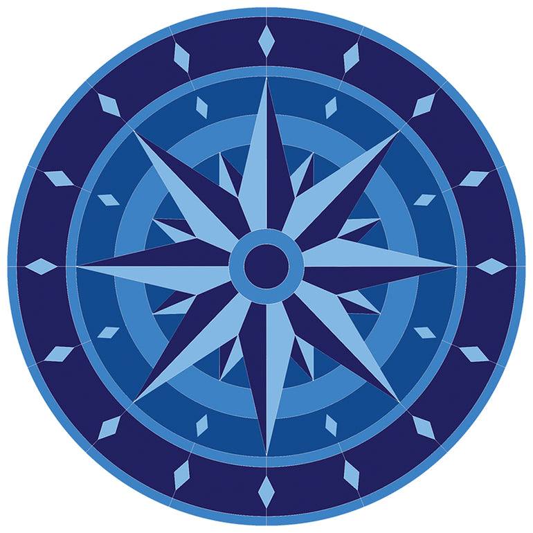PORC-CM121-36	Compass Medallion	| Custom Mosaics Pool Mosaic