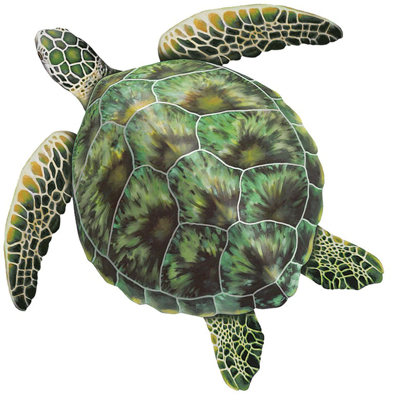 Green Porc Sea Turtle | PORC-GT3-10 | Pool Mosaic by AquaBlu Mosaics