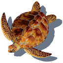 Loggerhead Turtle, Brown w/Shadow - Pool Mosaic