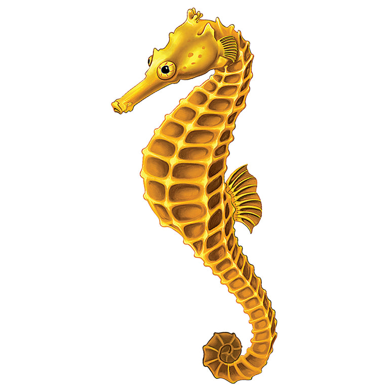 PORC-SH17YE-4 Yellow Seahorse Custom Mosaics