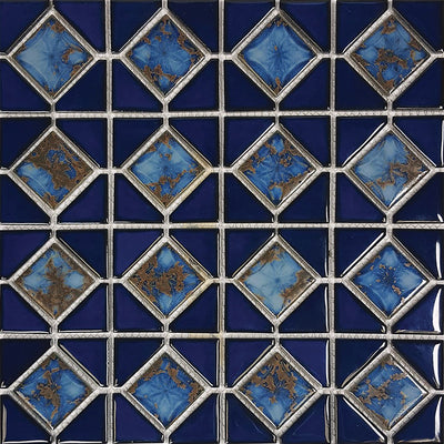 POWPLMAK2440SPT Aquatica Terra Blue, Mosaic - Porcelain Pool Tile