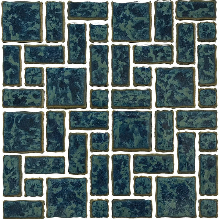 POWPLTMR342PT Aquatica Gulf Blue, Mixed Mosaic - Porcelain Pool Tile
