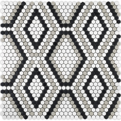 Draco, Hexagon Mosaic Tile | GLSGEOPYTHDRAC | Geometro Glass Tile