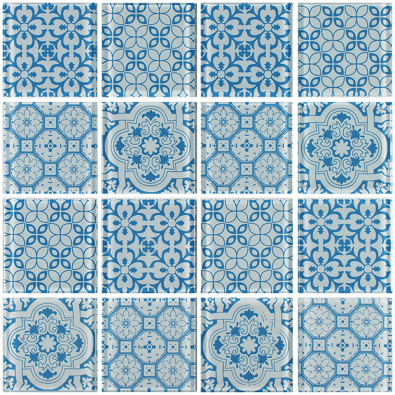 Turquoise, 3" x 3" Glass Tile | FINPATCTURQ33 | Tesoro Mosaic Tile