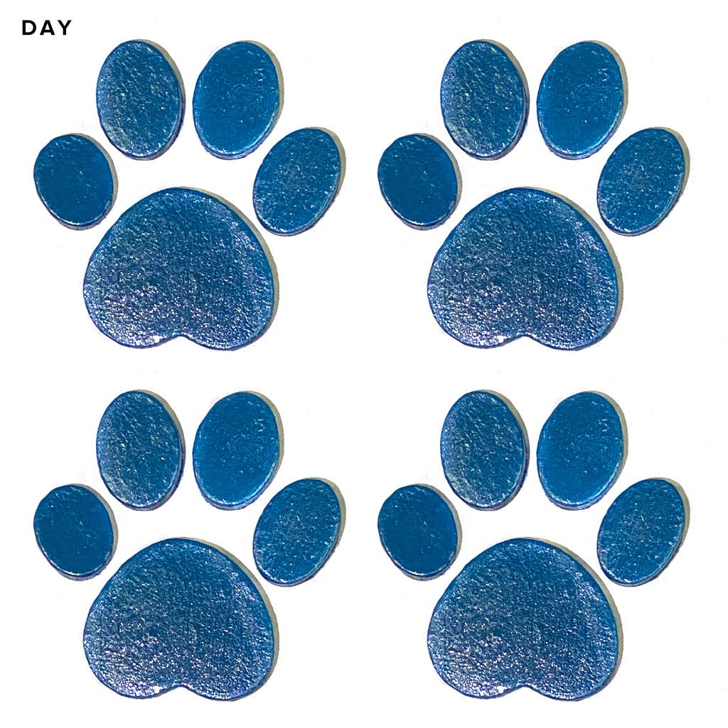Paws x4 Pool Mosaic | Glow in the Dark Pool Tile