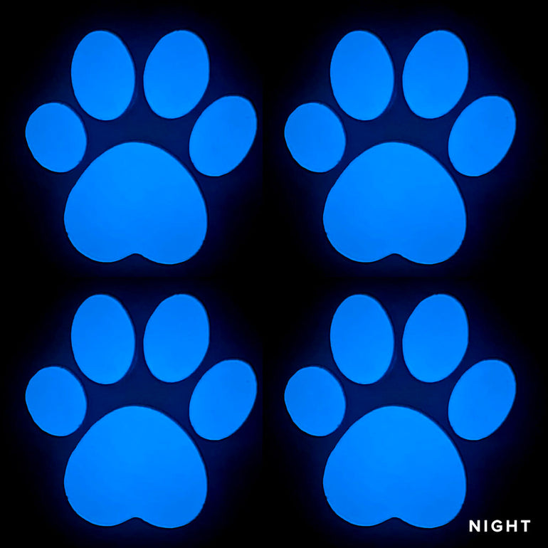 Paws x4 Pool Mosaic | Glow in the Dark Pool Tile