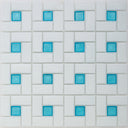 Zircon 1"x 1" and White 1" x 2", Pinwheel Pattern - Glass Tile