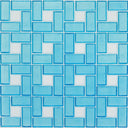 White 1" x 1" and Zircon 1" x 2", Pinwheel Pattern - Glass Tile