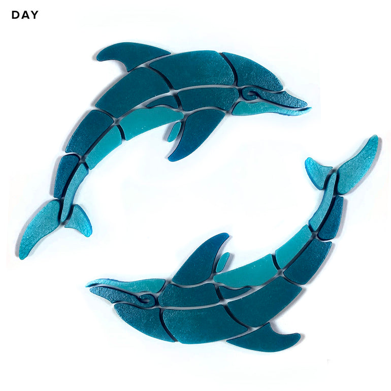 Playful Circle Dolphins, Right | DOLCIR-S-R | Glow in the Dark Pool Mosaics