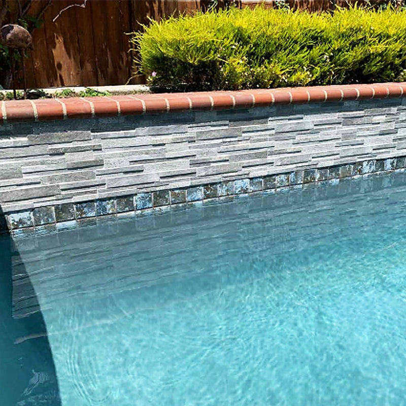 Quarzo Steel Linear Tile | QUARZO-STEEL | Fujiwa Porcelain Pool Tile