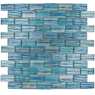 Aqua 1" x 2" Mosaic Tile | AGMRAINANGGLMO | Aquatica Glass Pool Tile