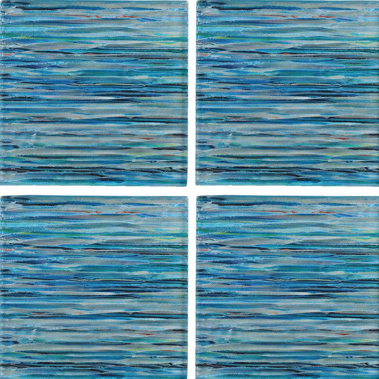 Aqua, 6" x 6" Mosaic Tile | TASRAINAQUA66 | Aquatica Glass Pool Tile