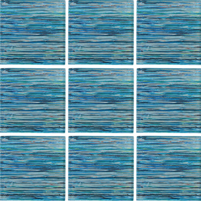 Aqua, 6" x 6" Mosaic Tile | TASRAINAQUA66 | Aquatica Glass Pool Tile