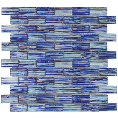 Indigo 1" x 2" Mosaic Tile | TASRAININDIGO12 | Aquatica Glass Pool Tile