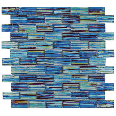 Ocean, 1" x 2" Mosaic Tile | TASRAINOCEAN12 | Aquatica Glass Pool Tile