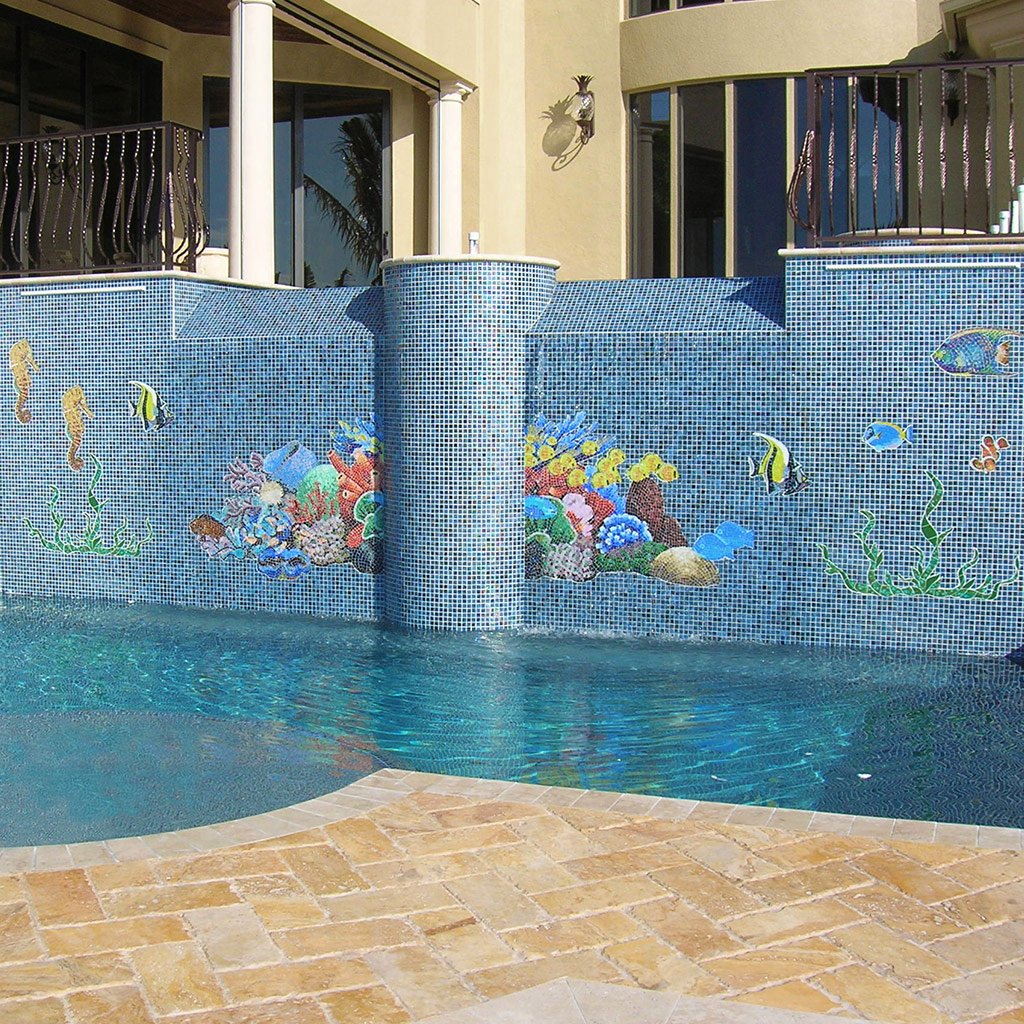 Angelfish | G-AFM | Glass Pool Mosaic by Artistry in Mosaics