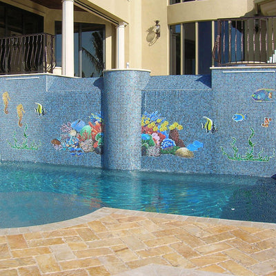 Angelfish | G-AFM | Glass Pool Mosaic by Artistry in Mosaics