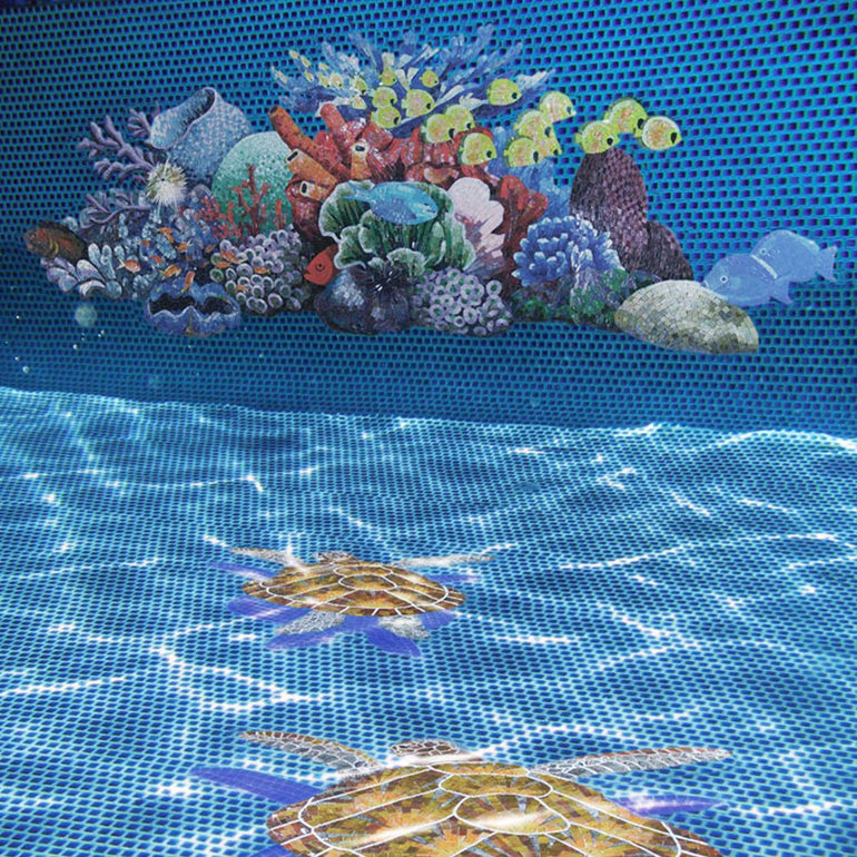 Loggerhead Turtle w/Shadow - Pool Mosaic