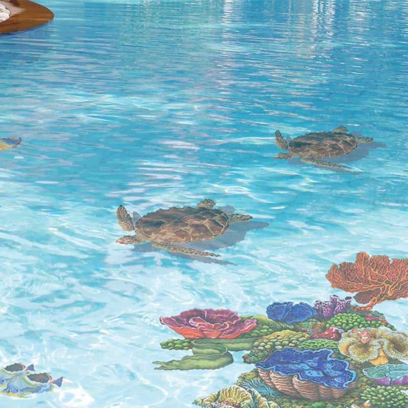 Loggerhead Turtle, Porc w/Shadow | PORC-LT4-10/SH | Pool Mosaic by Custom Mosaics