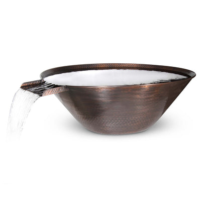 Remi 31" Hammered Copper Water Bowl Feature | The Outdoor Plus